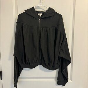 NWT - xs- Aerie Charcoal Zip-Up Bubble Hoodie